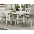 thumbnail image 2 of Rustic White Oak Dining Table: 84" Extendable Rectangular Farmhouse Table for Dining Room - White Oak Finish, Seats 6, Trestle Base, 2 of 8