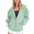 thumbnail image 1 of Cárdigan con cremallera para mujer, Sudadera con capucha, empalme de estilo deportivo, doble bolsillo, Tops cálidos gruesos informales, Otoño e Invierno, 1 of 5
