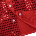 thumbnail image 4 of renvena Kids Boys Sequin Long Sleeve Button-Down Shirt Party Jacket Top with Hat Hip Hop Jazz Dance Red 7-8, 4 of 7