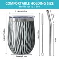 thumbnail image 5 of Leopard Print 12oz Stainless Steel Insulated Wine Tumbler with Lid and Straw – Double Wall Vacuum Mug for Hot & Cold Drinks, 304 Steel Interior, Sweat-Free Design, 5 of 5