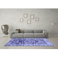 thumbnail image 3 of Ahgly Company Machine Washable Indoor Square Abstract Blue Modern Area Rugs, 4' Square, 3 of 4