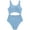 Blue, variant on Girls Swimsuits 1 Piece Solid Color Cute Cut Out Bathing Suit Cute Comfortable Sweet Swimsuits for Girls