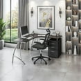 thumbnail image 2 of Scranton & Co Modern Wood L-Shaped Corner Desk with File Cabinet in Espresso, 2 of 9