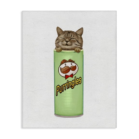 Stupell Industries Modern Kitten in Chips Tin Canvas Art, 16 x 20, by Ziwei Li