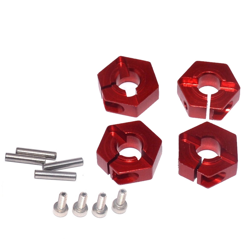 Sydien 12mm Aluminum Hex Wheel Hub Mount and Pins for RC Tamiya HSP HPI Redcat Traxxas Car Parts Set of 8 