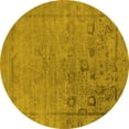 thumbnail image 1 of Ahgly Company Machine Washable Indoor Round Oriental Yellow Industrial Area Rugs, 6' Round, 1 of 4