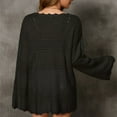 thumbnail image 7 of Lenpel Women's Crochet Knit Sweaters Long Sleeve Scoop Neck Hollow out Casual Pullover Tunic Tops Beach Cover Ups(Black,X-Large), 7 of 7