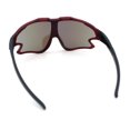 thumbnail image 7 of Kids Size Boys Xloop Shield Color Mirror Plastic Wrap Around Sport Sunglasses Burgundy - Blue Mirror, 7 of 7