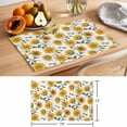thumbnail image 6 of Sunflowers Placemats Set of 6 Spring Botanical Yellow Flowers Branches Place Mats Indoor Wipeable Table Mats Washable Cloth Dining Table Placemats for Kitchen Holiday Party Home Decor 13x19 Inch, 6 of 9