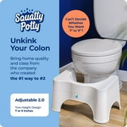 Squatty Potty 2.0 Adjustable Toilet Bathroom Stool, 7in - 9in, White