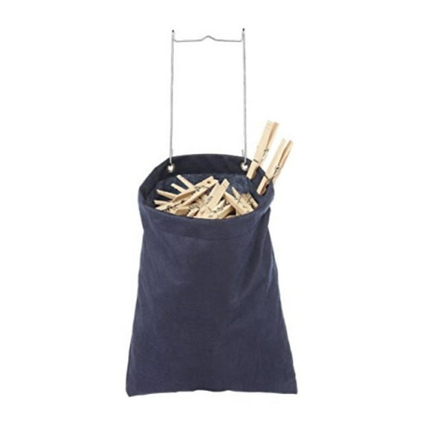 whitmor hanging clothespin bag navy