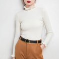 thumbnail image 7 of TRUBKH Fall Outfits for Women Scoop Neck Long Sleeve Pullover Top Fall Casual Sweater Flowy Top Fall Sweaters Tunic Tops Blouse Going Out Tops Plus Size Fall Clothes White 2XL, 7 of 7