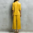 thumbnail image 5 of Laqbezok Women's Cotton Linen 2-Piece Set, Casual 3/4 Sleeve Button Down Shirt and Wide Leg Pants Outfit, Loose Fit Solid Color Summer Lounge Tracksuit with Pockets, 5 of 6