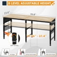 thumbnail image 6 of 72" Adjustable Heavy Duty Workbench with Power Outlets & Pegboard, 2000 LBS Capacity Rubber Wood Top Work Table for Garage, Workshop, Home & Commercial, 6 of 6