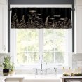 thumbnail image 2 of Remain Unique Black and Gold Floral Pattern Rod Pocket Polyester Curtain Valance for Home Kitchen Bedroom Living Room Window Decor 54x18 inch, 2 of 5