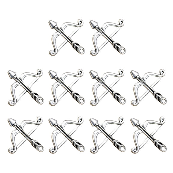 CTIRCHIU 20Pcs DIY Charm Pendant Bow and Arrow Alloy Silver for Necklace Bracelet and Keychain