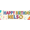 thumbnail image 4 of Colorful Personalized Happy Birthday Banner with Balloons Gifts Party Hats Background Party Decoration Photography Prop Birthday Party Supplies Birthday Decoration Backdrop, 4 of 7