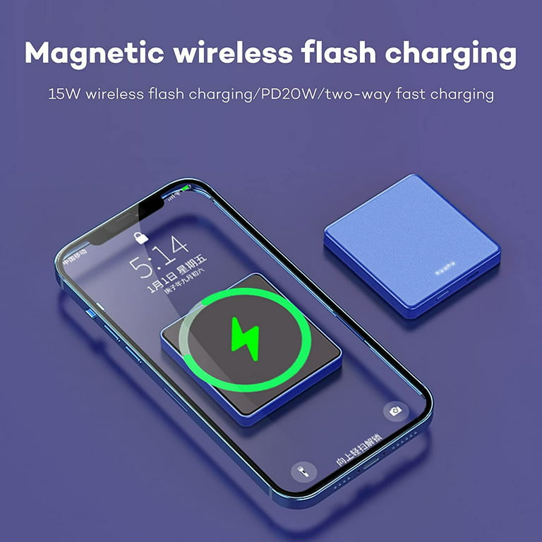 Zime Magnetic Wireless Charging Power Bank 10000mAh External Battery Pack  Portable Magsafe Powerbank for iPhone 15 14 13 12 Pro