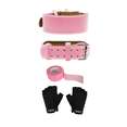 thumbnail image 4 of Gym Faja Lumbar Cinturón Pesas Ejercicio Mujer Y Guante 3pcs Talla S Malubero Rosa, 4 of 5