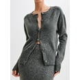 thumbnail image 2 of SUNSIOM Women's Knit Cardigan Solid Color Ribbed Long Slim Sleeve Button-front Closure Sweaters, 2 of 6