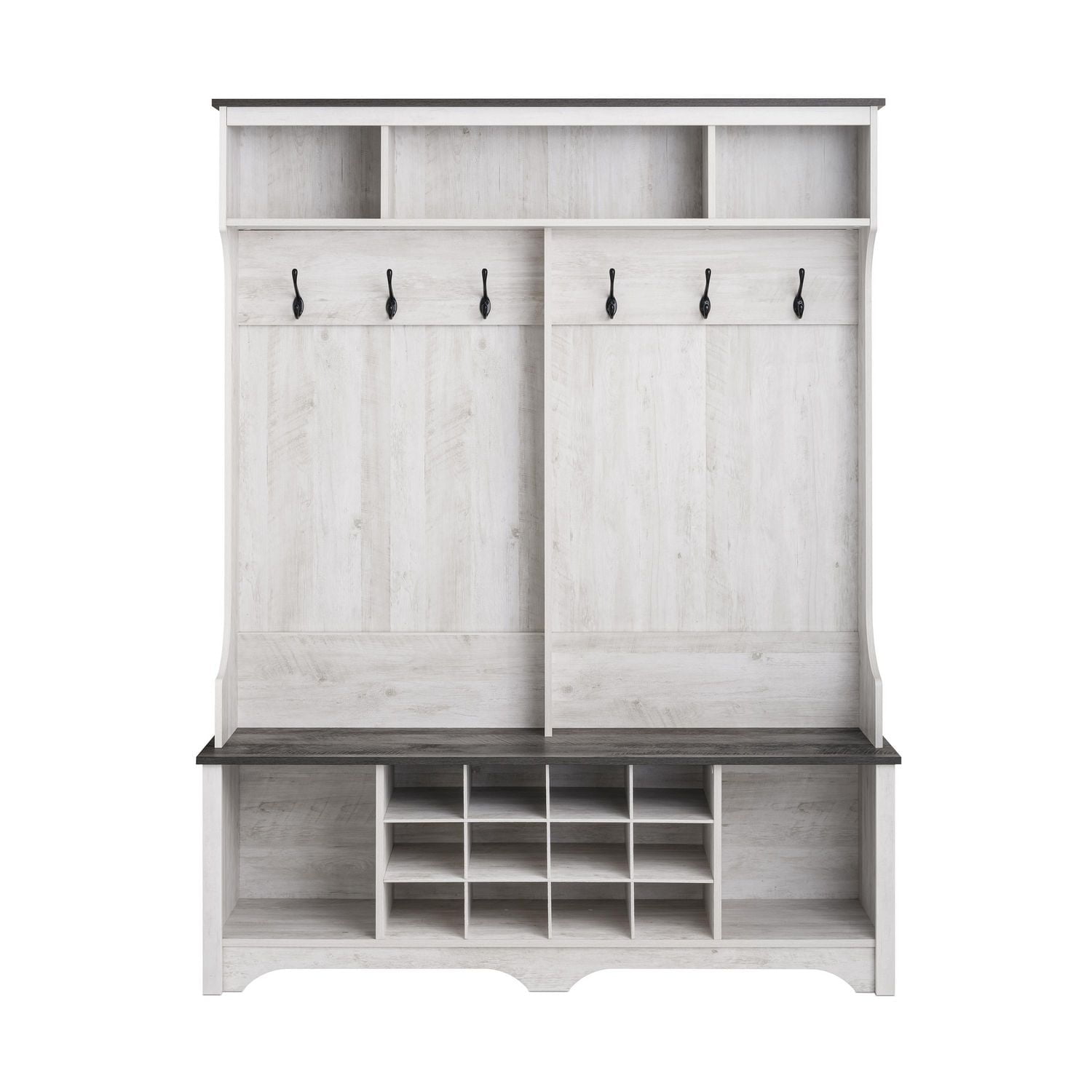 Prepac Rustic Ridge Washed White Entryway Cabinet 15.5" D x 60" W x 77" H
