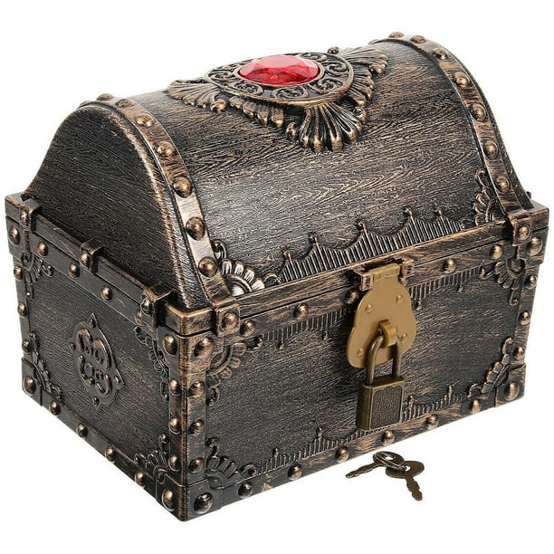 Small Treasure Box Pirate Chest Vintage Treasure Box Small Treasure Chest with Lock and Key