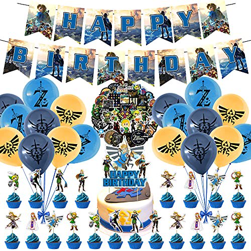 50 Pcs Zelda Birthday Party Supplies, Zelda Theme Game Party ...