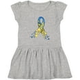thumbnail image 3 of Inktastic Down Syndrome Awareness Blue and Yellow Hearts Ribbon Girls Toddler Dress, 3 of 5