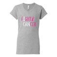 thumbnail image 2 of Fight Cancer Ribbon Womens V-Neck Tee, Heather Grey, Small, 2 of 3