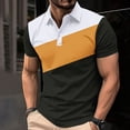 thumbnail image 2 of guisaled Men's Golf Shirts 2025 Summer Short Sleeve Casual Dressy T Shirt Fashion Color Block Slim Fit Henley Button Down Shirts, 2 of 6