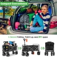 thumbnail image 5 of Portable Foldable Wagon Cart, Heavy Duty Beach Cart with 350LBS Large Capacity for Grocery, Shopping, Camping, and Garden - All Terrain Wheels, Collapsible Design, Black, 5 of 7