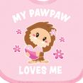 thumbnail image 4 of Inktastic My Pawpaw Loves Me with Bigfoot Girls Baby Bib, 4 of 4