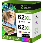 62XL Ink Cartridges Compatible for HP62 Ink Cartridges Envy 5540 5640 5660 7644 7645 5740 8040