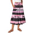 thumbnail image 2 of Women's Casual Drawstring High Waist Floral Pleated Flowy Maxi Skirt Pink L, 2 of 6