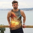 thumbnail image 6 of KLL Red And Blue Fire Dragon B Print Men's Muscle Gym Workout Stringer Tank Tops Bodybuilding Fitness T-Shirts Tank Tops Men-Large, 6 of 7