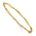 thumbnail image 3 of 14K Yellow Gold Polished Twisted Hinged Bangle Bracelet, 3 of 5