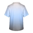 thumbnail image 5 of Domuza Men Scrub Top Tie-Dye Gradient Short Sleeve V Neck Work Uniform Loose Fit Soft Comfy Medical Scrub Tops with 3 Pockets White 2XL, 5 of 5