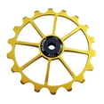 thumbnail image 2 of 18T Aluminum Ceramic Sealed Bearing Jockey Wheel Roller Rear Derailleur Pulley with Installation Hole Adapter Tubes - Golden, 72mm, 2 of 8