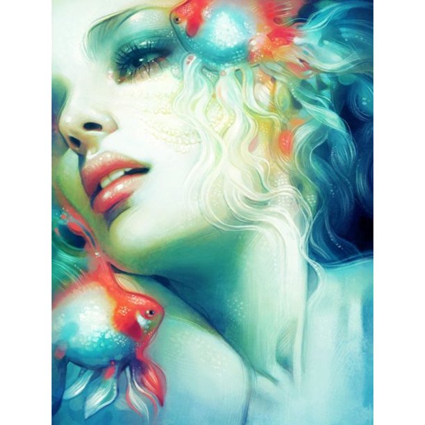 Taladro diamante pintura (DE8138) 5D DIY novedad completa belleza punto de cruz bordado 45x60cm Hugtrwg Para estrenar