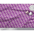 thumbnail image 3 of Soimoi Purple Cotton Jersey Fabric Buds & Leaves Print Fabric by the Yard 64 Inch Wide, 3 of 3