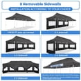 thumbnail image 5 of SANOPY Heavy Duty 10'x 30' Pop up Canopy, Commercial Canopy, Waterproof Outdoor Party Tent, Instant Wedding Canopy with 8 Removable Sidewalls, Carrying Bag, 147Ibs, Black, 5 of 7