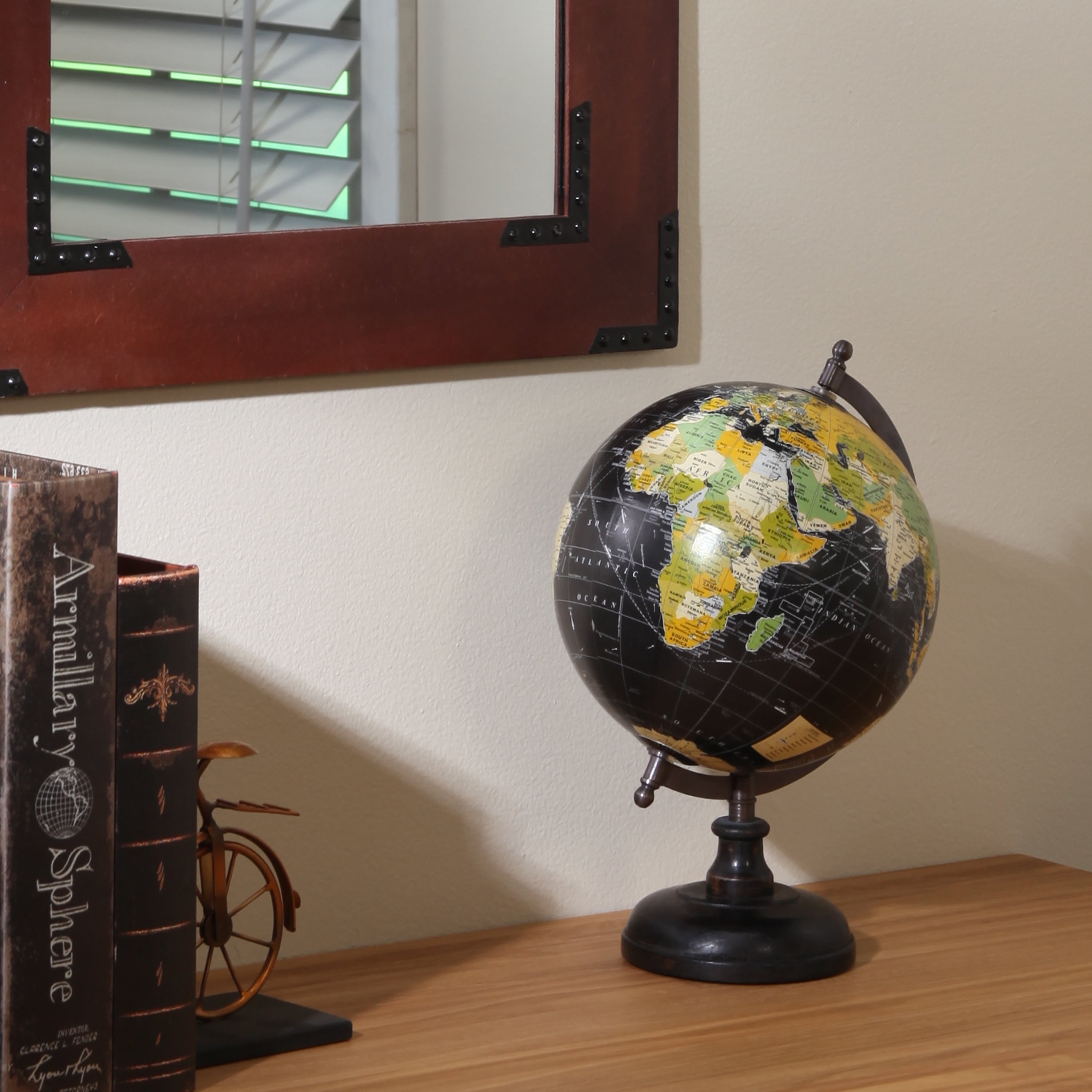 tabletop globe decorative large black top quality home office school office globe