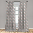 thumbnail image 5 of Ambesonne Animals Curtains, Cartoon Flora Fauna, Pair of 28"x84", Pale Pink Pale Grey, 5 of 5