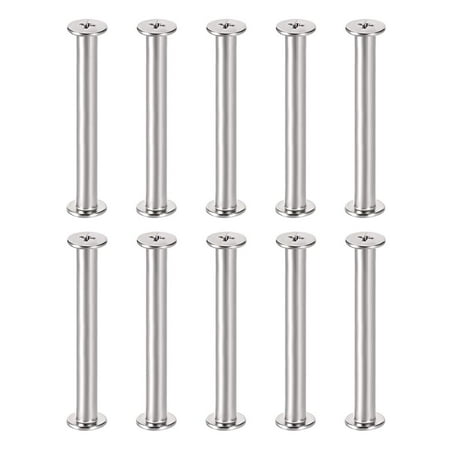 

Screw Post Fit for 3/16 (5mm) Hole Dia Female 4x40mm Belt Buckle Binding Bolts Leather Fastener Carbon Steel 10 Sets-40mm