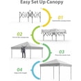thumbnail image 2 of Kojooin Pop-Up Canopy with Adjustable Height & Reinforced Support – Waterproof Outdoor Tent for Backyard Party, Portable Gazebo Shelter for Patio, Garden, Deck, and Beach, 2 of 7