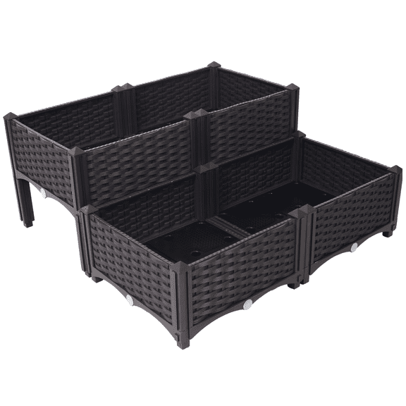 4 Legged Raised Garden Bed, Self-Watering Planter Box for Veggies & Herbs