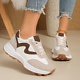 thumbnail image 2 of Rokment Womens Vintage Platform Fashion Sneakers Trendy Casual Color Block Suede Skate Shoes Comfortable Running Walking Tennis Non Slip Work Footwear Brown Size 6.5, 2 of 6