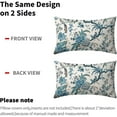 thumbnail image 5 of Chinoiserie Pillow Covers 12x20 Inch Set of 2 Teal Aqua Blue Floral Birds Decorative Throw Pillows Rustic Vintage Flowers Pillow Cases Cotton Rectangle Cushion Cover Decor for Couch Bed Sofa, 5 of 6