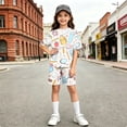 thumbnail image 5 of Grblisyd Girls Summer Outfits Casual Lounge Set Short Sleeve T Shirt and Elastic Waist Shorts 2 Piece Back to School Sets, 5 of 5