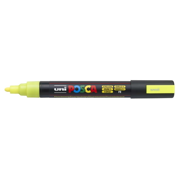 POSCA Paint Marker, PC-5M Medium Bullet, Fluorescent Yellow